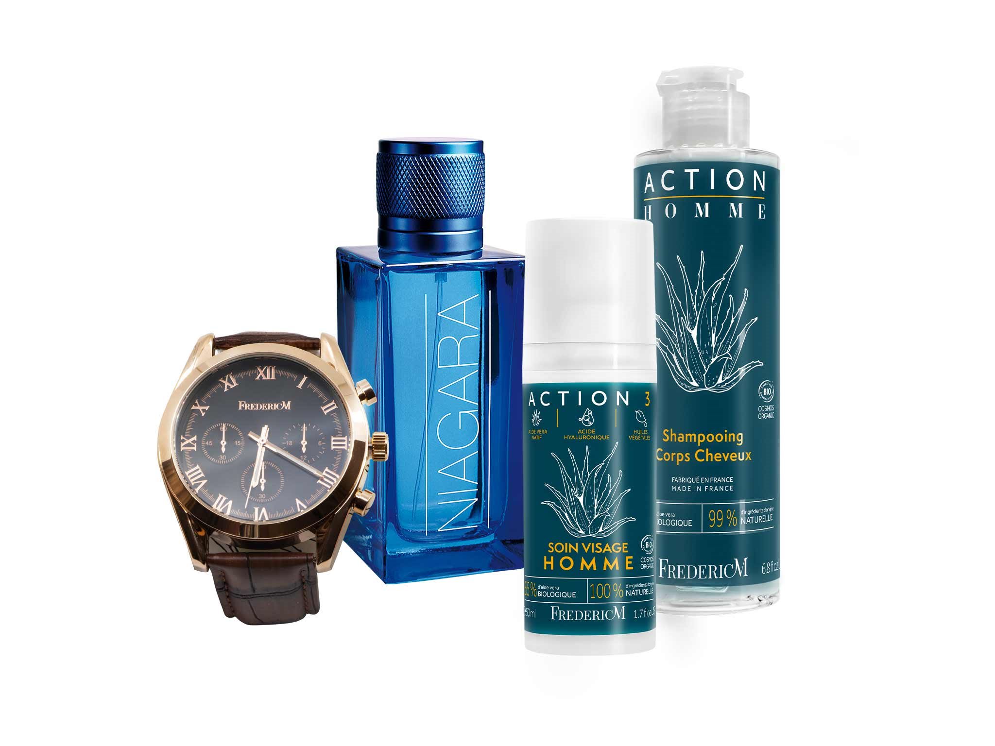 FREDERIC M / PACK ACTION 3 + NIAGARA ET MONTRE ROSE GOLD